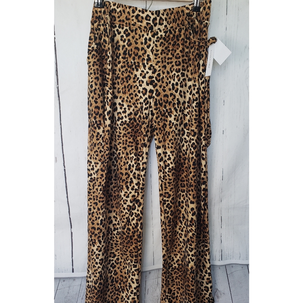Joe B Leopard Print Wide Leg Lounge Pant